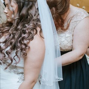 Cathedral Beaded Trim Veil